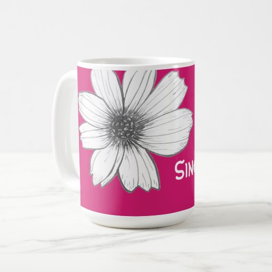 Individuelle Name Fuscia Pink Kaffeetasse (Vorderseite Links)