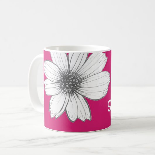 Individuelle Name Fuscia Pink Kaffeetasse (Vorderseite Links)