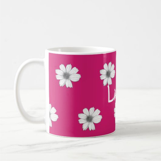 Individuelle Name Fuscia Pink Kaffeetasse (Links)
