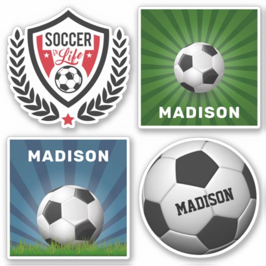 Individuelle Name Fußball-Aufkleber Aufkleber (Vorderseite)