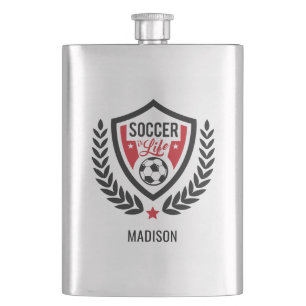 Individuelle Name-Fußball-Logo-Flasche Flachmann