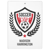 Individuelle Name-Fußball-Logo Klemmbrett (Rückseite)