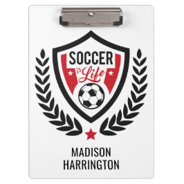 Individuelle Name-Fußball-Logo Klemmbrett
