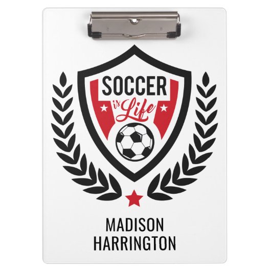 Individuelle Name-Fußball-Logo Klemmbrett (Vorderseite)
