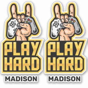 Individuelle Name Gamer-Aufkleber Aufkleber