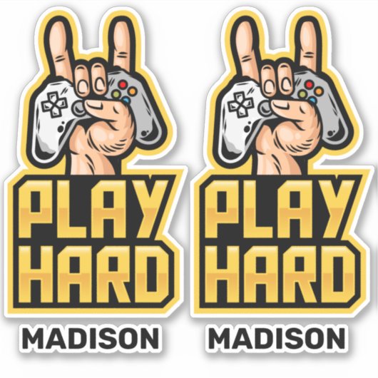 Individuelle Name Gamer-Aufkleber Aufkleber (Vorderseite)