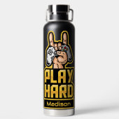 Individuelle Name Gamer Trinkflasche (Rückseite)
