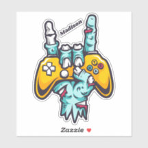 Individuelle Name Gamer Zombie-Aufkleber