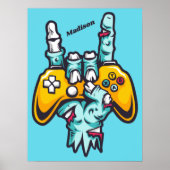 Individuelle Name Gamer Zombie Poster (Vorne)
