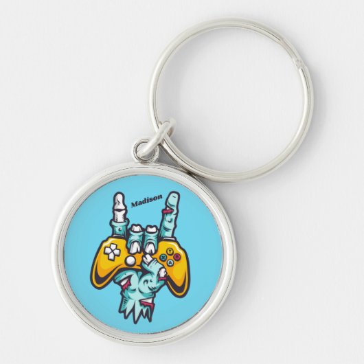Individuelle Name Gamer Zombie Schlüsselanhänger (Vorne)