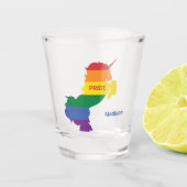 Individuelle Name Gay Unicorn Schnapsglas (Vorderseite)