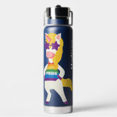 Individuelle Name Gay Unicorn Trinkflasche (Hinten)
