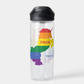 Individuelle Name Gay Unicorn Trinkflasche (Rückseite)
