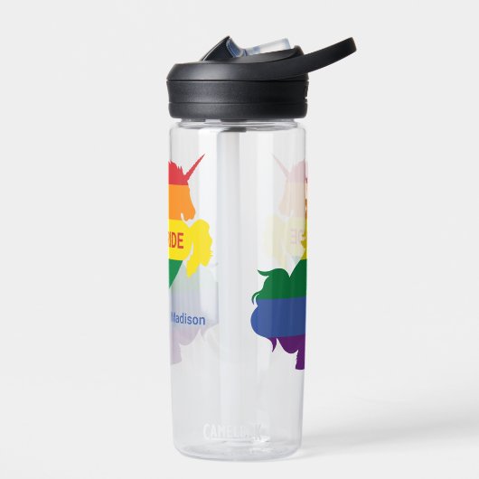 Individuelle Name Gay Unicorn Trinkflasche (Links)