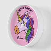 Individuelle Name Gay Unicorn Uhr (Winkel)
