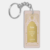 Individuelle Name Gebet-Mat-Geschenk, rosa Gold is Schlüsselanhänger (Vorderseite links)