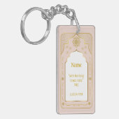 Individuelle Name Gebet-Mat-Geschenk, rosa Gold is Schlüsselanhänger (Vorderseite links)