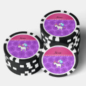 Individuelle Name Geburtstag Einhorn Pastellblumen Pokerchips (Stapel)