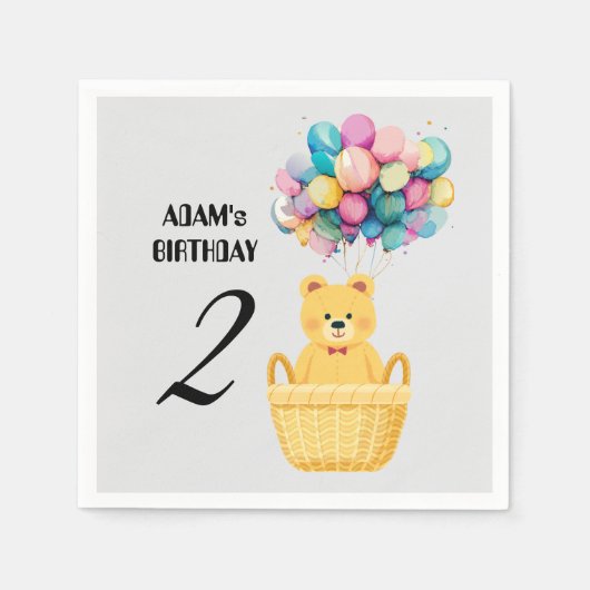 individuelle Name Geburtstag Serviette (Vorderseite)