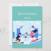 Individuelle Name Geburtstag Skateboarding Party Einladung (Vorderseite)