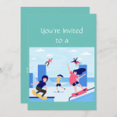 Individuelle Name Geburtstag Skateboarding Party Einladung (Vorne/Hinten)