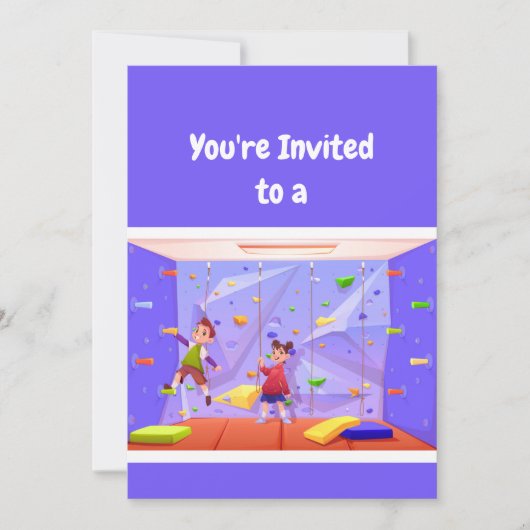 Individuelle Name Geburtstagsrock Klettern Geburts Einladung (Vorderseite)