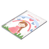 Individuelle Name/Gegenstand Niedliche Rainbow-Lie Notizblock (Linke Seite)