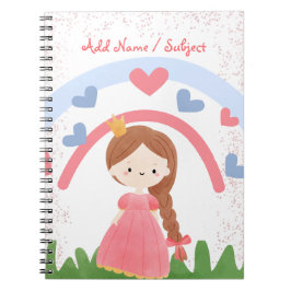 Individuelle Name/Gegenstand Niedliche Rainbow-Lie Notizblock