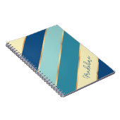 Individuelle Name Gelb Blau Aquamariner Meeresgrun Notizblock (Rechte Seite)