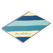 Individuelle Name Gelb Blau Aquamariner Meeresgrun Notizblock (Linke Seite)