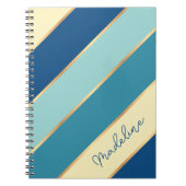 Individuelle Name Gelb Blau Aquamariner Meeresgrun Notizblock (Vorderseite)