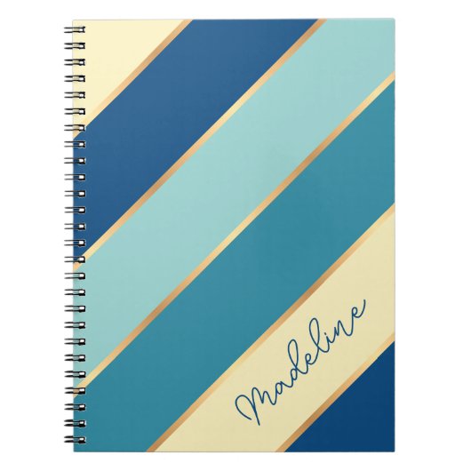 Individuelle Name Gelb Blau Aquamariner Meeresgrun Notizblock (Vorderseite)