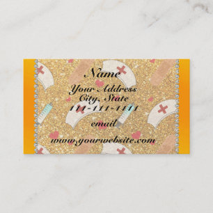 Individuelle Name Gelbe Glitzer Krankenschwester H Visitenkarte