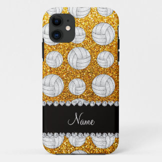 Individuelle Name Gelbe Glitzer-Volleyball Case-Mate iPhone Hülle