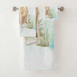 Individuelle Name Gelbe Labrador Haustier Badhandtuch Set