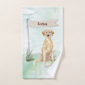 Individuelle Name Gelbe Labrador Haustier Badhandtuch Set (Handtuch)