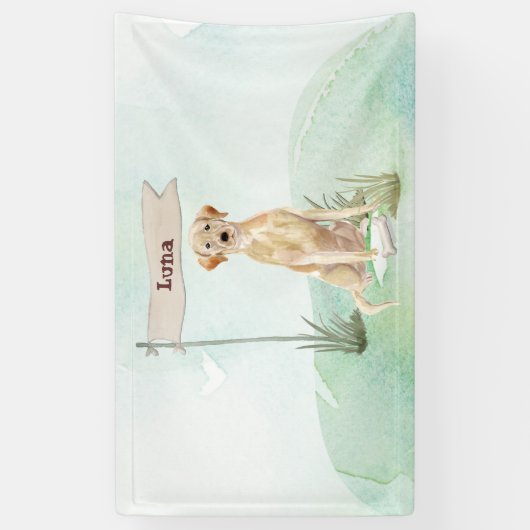 Individuelle Name Gelbe Labrador Haustier Banner (Vertikal)