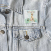 Individuelle Name Gelbe Labrador Haustier Button (Beispiel)