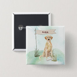Individuelle Name Gelbe Labrador Haustier Button