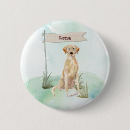 Individuelle Name Gelbe Labrador Haustier Button