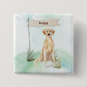 Individuelle Name Gelbe Labrador Haustier Button (Vorderseite)