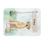 Individuelle Name Gelbe Labrador Haustier Magnet (Horizontal)
