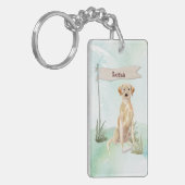 Individuelle Name Gelbe Labrador Haustier Schlüsselanhänger (Vorderseite links)