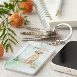 Individuelle Name Gelbe Labrador Haustier Schlüsselanhänger