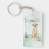 Individuelle Name Gelbe Labrador Haustier Schlüsselanhänger (Vorderseite)