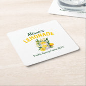 Individuelle Name Gelbe Lemonade Sommerliches Part Rechteckiger Pappuntersetzer (angewinkelt)