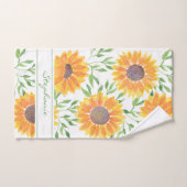 Individuelle Name Gelbe Sonnenblume  Badhandtuch Set (Handtuch)