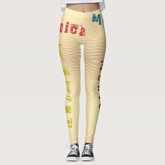 Individuelle Name Gelbe Wüste Sand Leggings (Vorderseite)