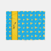 Individuelle Name gelber Streifen blaue Gummiente Fleecedecke (Vorderseite (Horizontal))