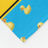 Individuelle Name gelber Streifen blaue Gummiente Fleecedecke (Ecke)